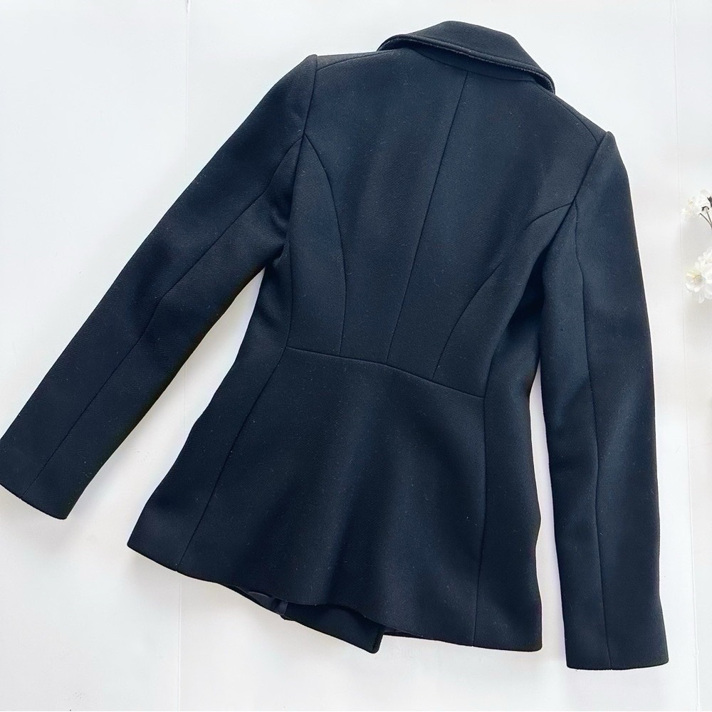Zara Short Coat With Gold Metallic Buttons Black - Picture 5 of 12